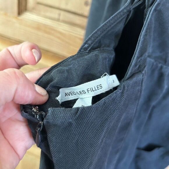 Avec Les Filles 2 Black Tank Dress Sun Kissed Adjustable Straps Large Pockets - Picture 11 of 15